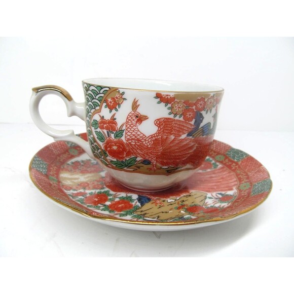 Arita Imari Peacock Cup And Saucer In Very Good Condition - Picture 3 of 11